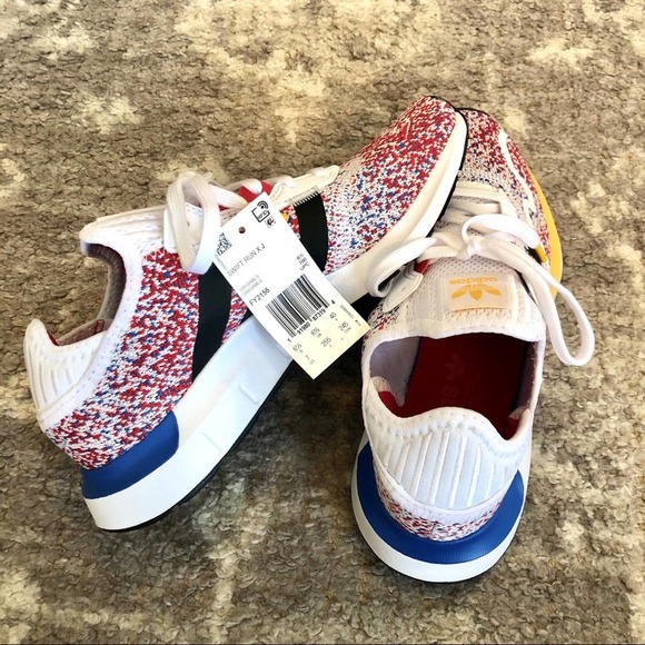 Adidas Swift Run X J FTWR White Black Blue FY2156 - Picture 7 of 10